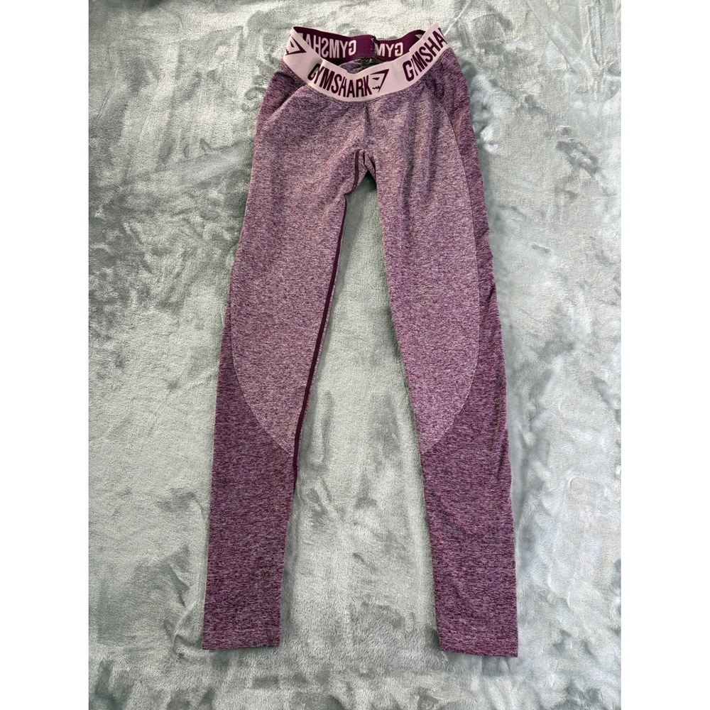 Gymshark Flex Leggings Women Small Purple Nylon Blend High Waisted AW18-426 Used